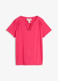 Camiseta con escote decorativo