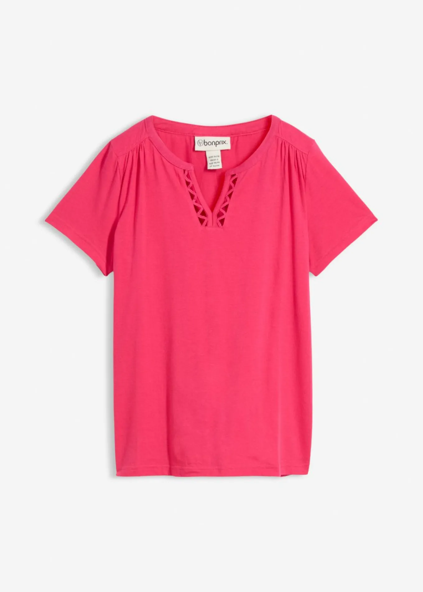 Camiseta con escote decorativo