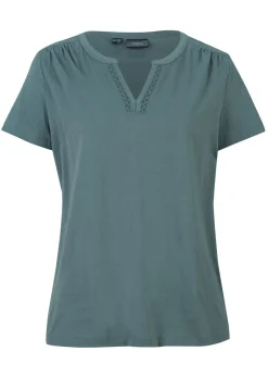 Camiseta con escote decorativo