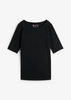 Camiseta con escote en U y media manga