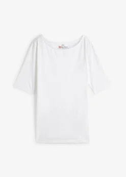 Camiseta con escote en U y media manga