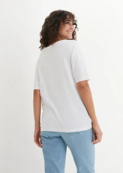 Camiseta con escote en U y media manga