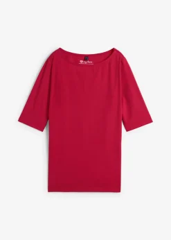 Camiseta con escote en U y media manga