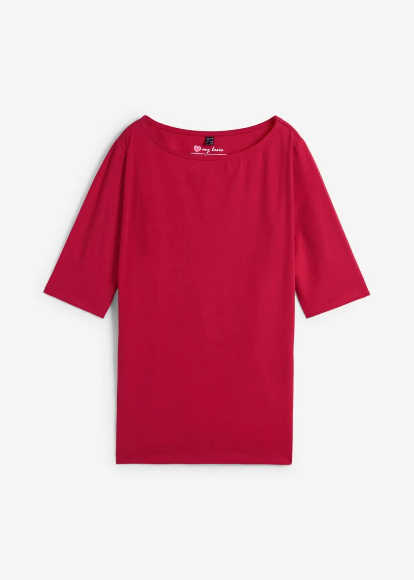 Camiseta con escote en U y media manga