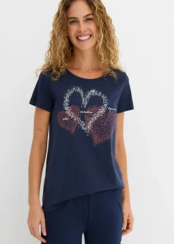 Camiseta con estampado de corazón de algodón orgánico