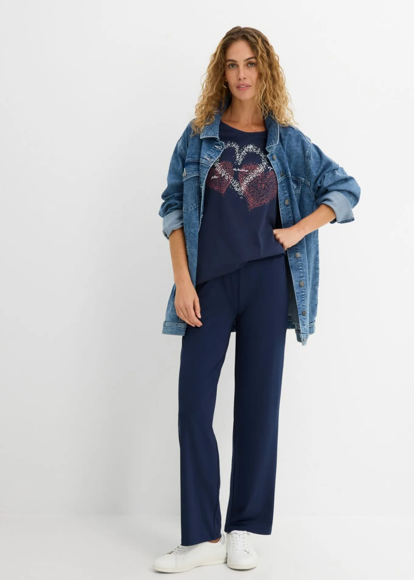 Camiseta con estampado de corazón de algodón orgánico