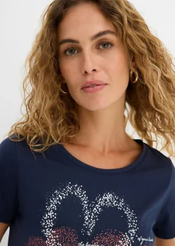 Camiseta con estampado de corazón de algodón orgánico