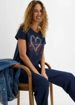 Camiseta con estampado de corazón de algodón orgánico