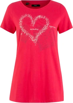 Camiseta con estampado de corazón de algodón orgánico