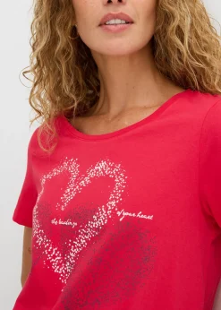 Camiseta con estampado de corazón de algodón orgánico
