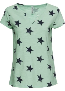 Camiseta con estampado de estrellas y algodón puro