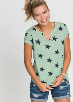 Camiseta con estampado de estrellas y algodón puro