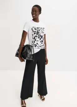 Camiseta con estampado de leopardo y purpurina