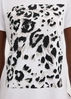 Camiseta con estampado de leopardo y purpurina