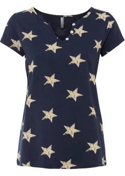 Camiseta con estampado de estrellas y algodón puro