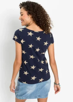 Camiseta con estampado de estrellas y algodón puro
