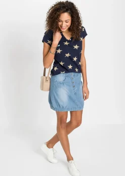 Camiseta con estampado de estrellas y algodón puro