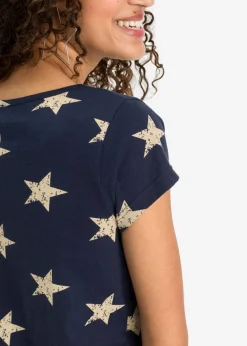 Camiseta con estampado de estrellas y algodón puro