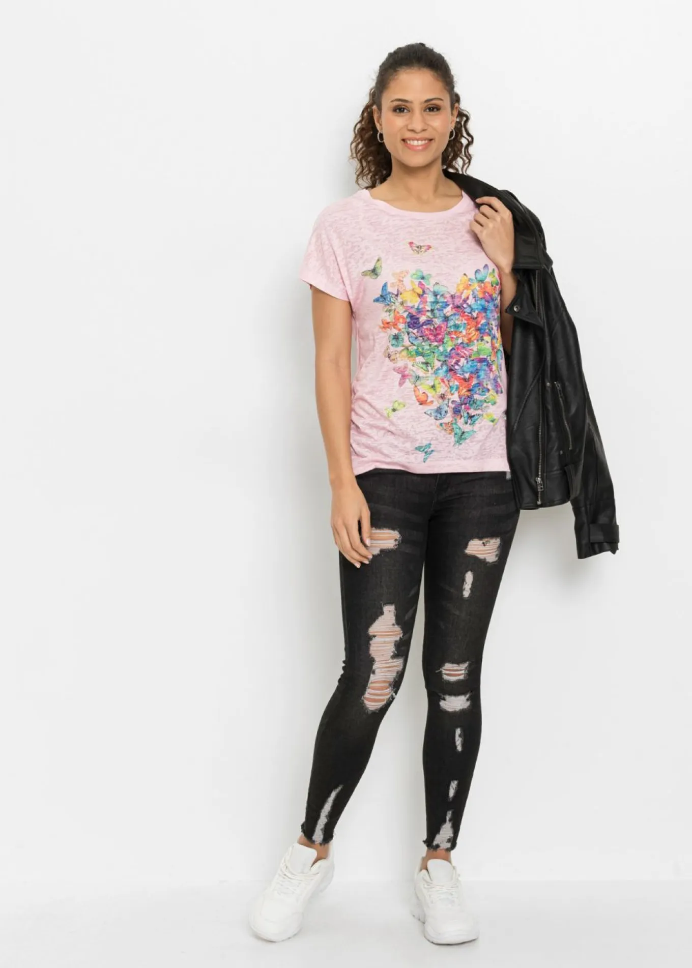 Camiseta con estampado de mariposa