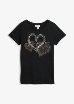 Camiseta con estampado de corazón de algodón orgánico