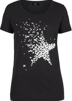 Camiseta con hilo flameado y manga corta