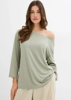Camiseta con hombros descubiertos de suave mezcla de modal