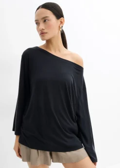 Camiseta con hombros descubiertos de suave mezcla de modal