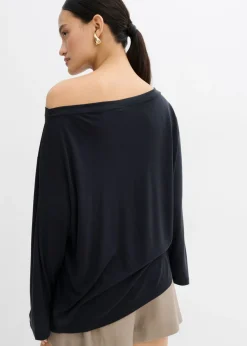 Camiseta con hombros descubiertos de suave mezcla de modal