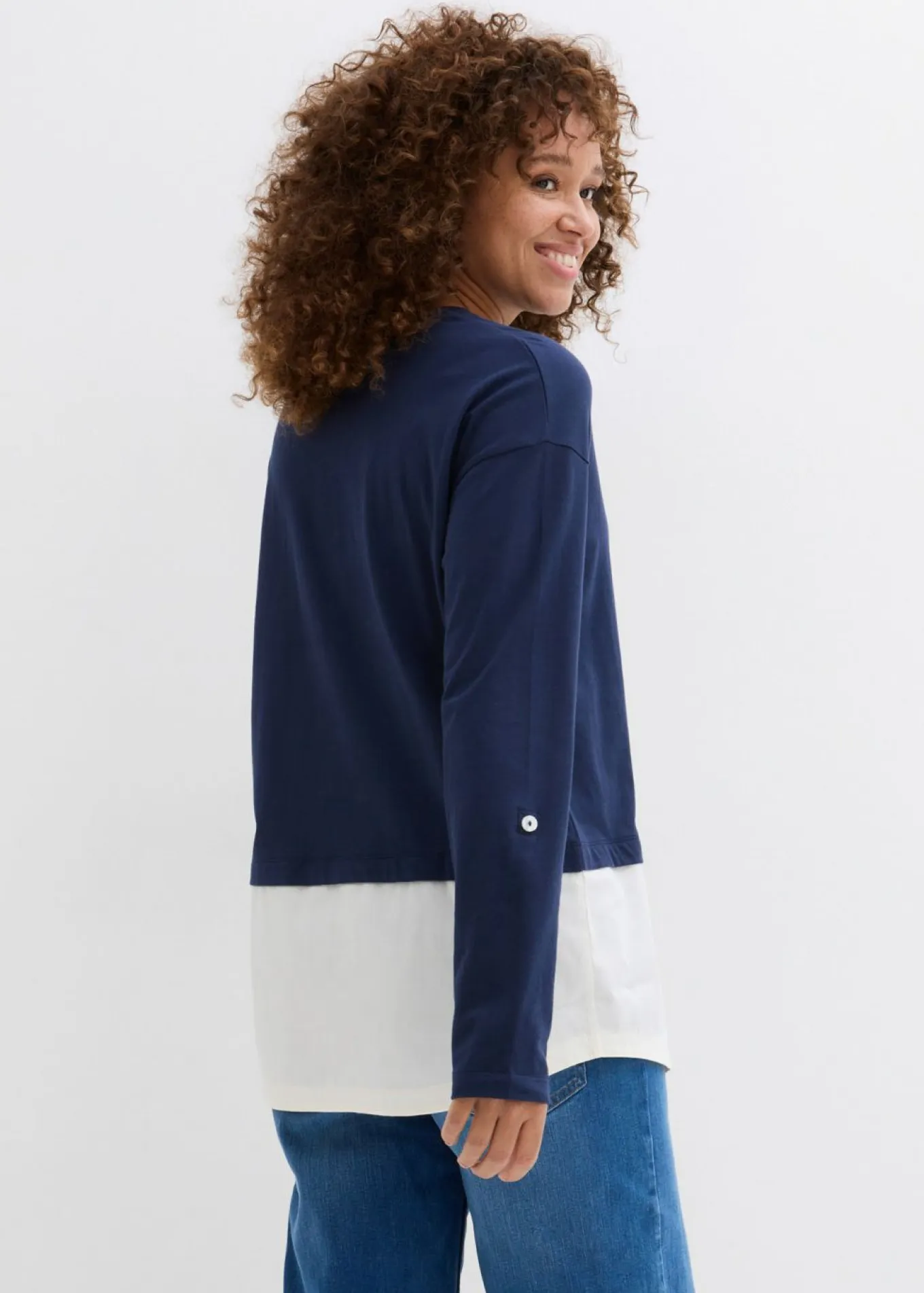 Camiseta con inserto de blusa de algodón orgánico puro