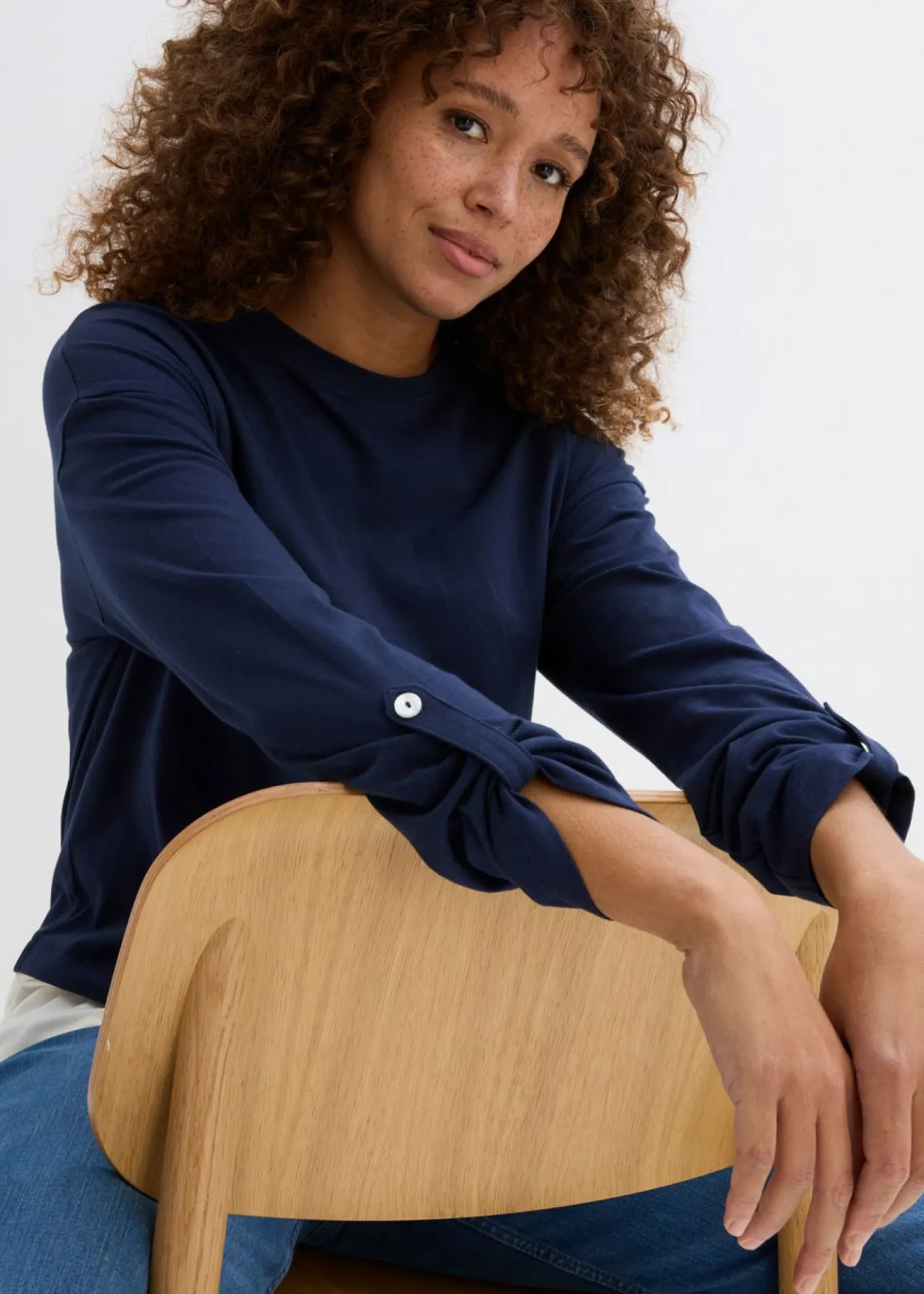 Camiseta con inserto de blusa de algodón orgánico puro