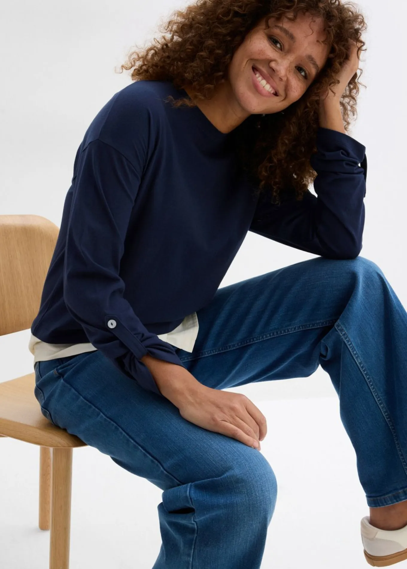 Camiseta con inserto de blusa de algodón orgánico puro