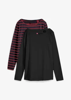 Camiseta con manga larga y escote barco (2 unidades)