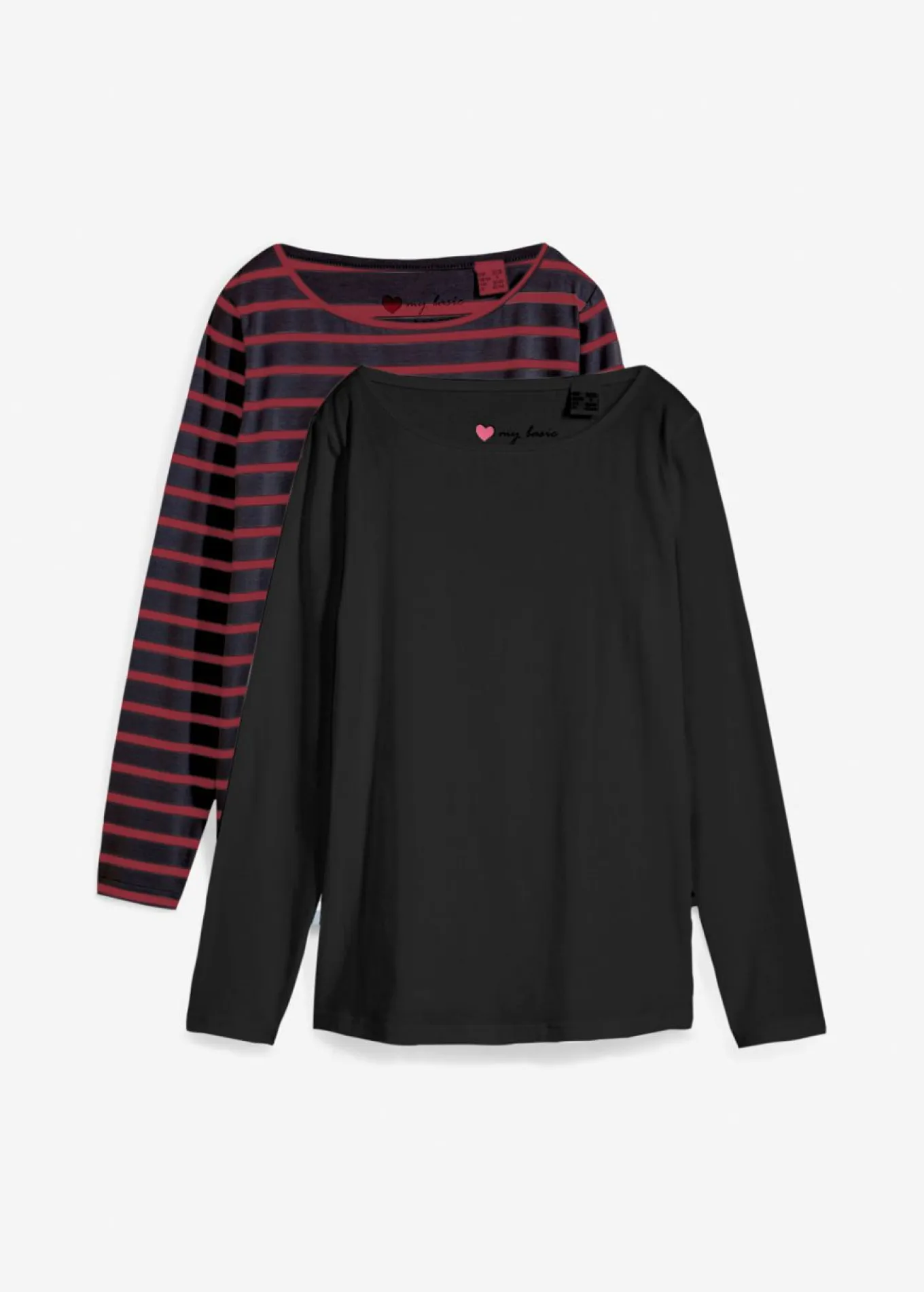Camiseta con manga larga y escote barco (2 unidades)
