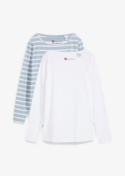 Camiseta con manga larga y escote barco (2 unidades)