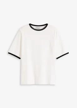Camiseta con ribete de encaje