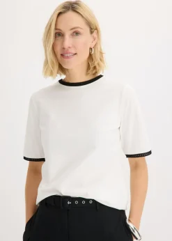 Camiseta con ribete de encaje