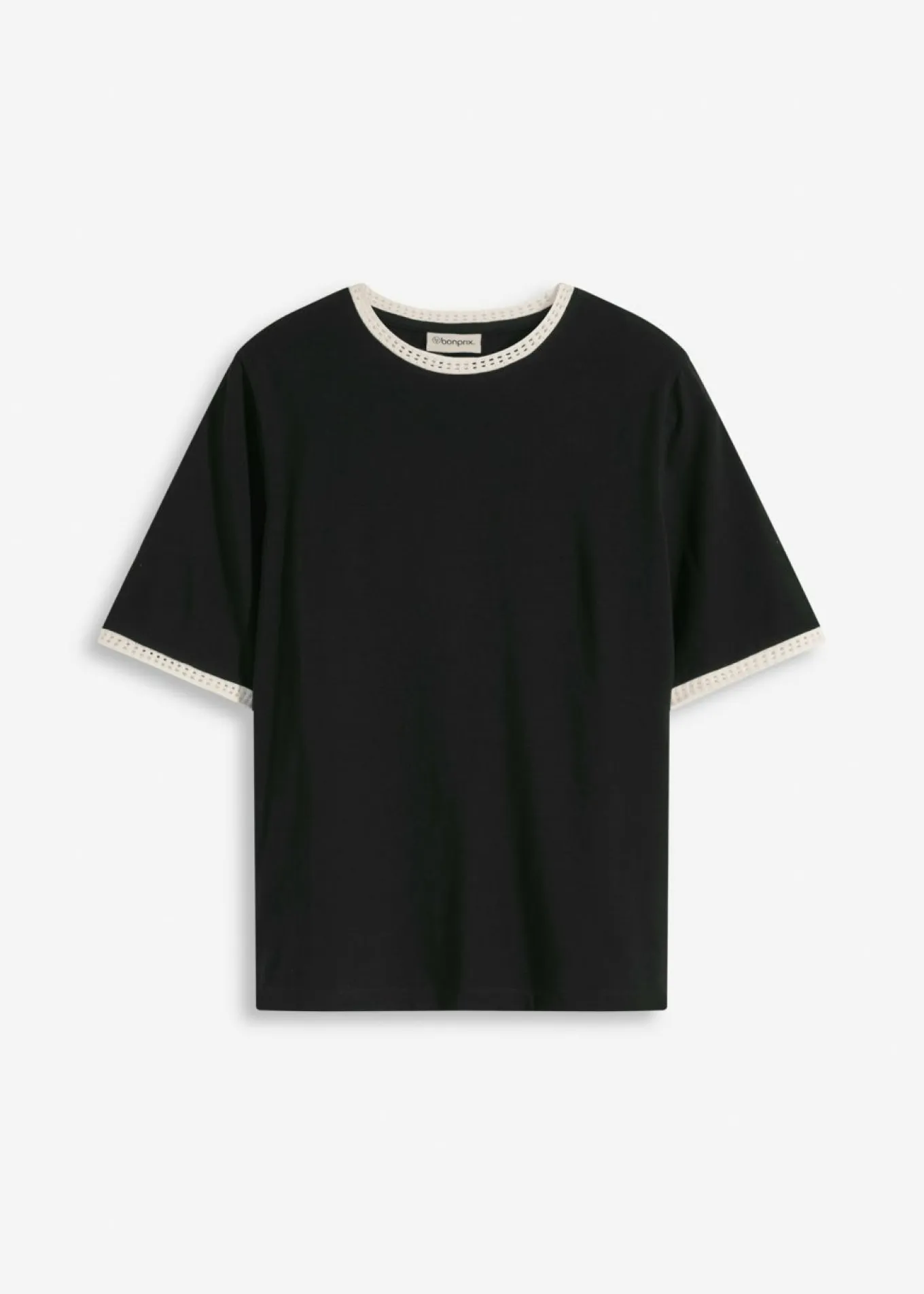 Camiseta con ribete de encaje