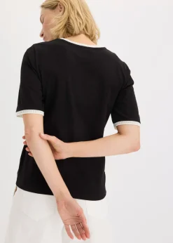 Camiseta con ribete de encaje