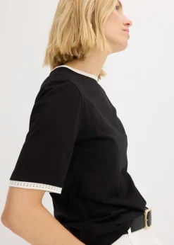 Camiseta con ribete de encaje