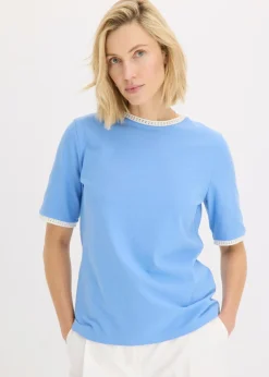 Camiseta con ribete de encaje