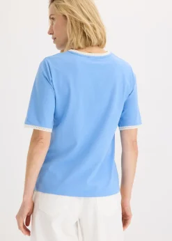 Camiseta con ribete de encaje