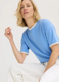 Camiseta con ribete de encaje