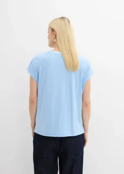 Camiseta con ribete de satén
