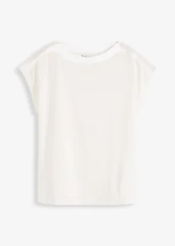 Camiseta con ribete de satén