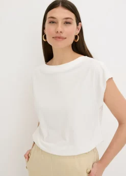 Camiseta con ribete de satén