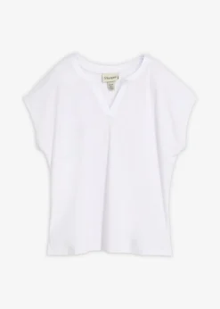 Camiseta con ribete de satén