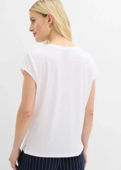 Camiseta con ribete de satén