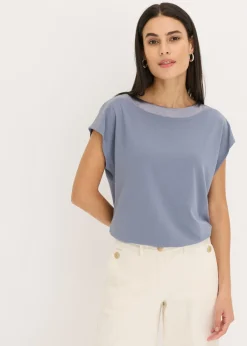 Camiseta con ribete de satén