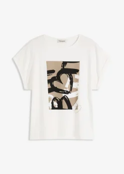 Camiseta con viscosa y piedras brillantes