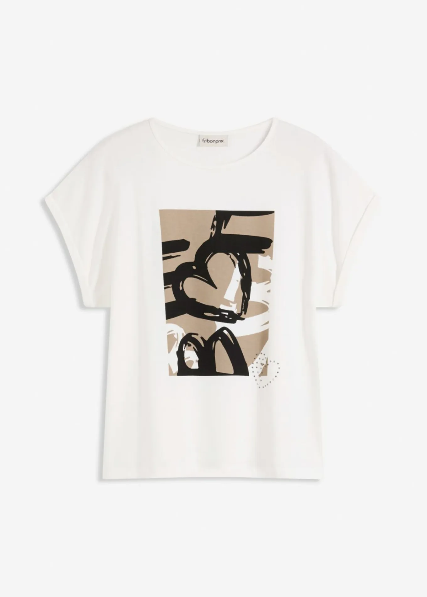 Camiseta con viscosa y piedras brillantes